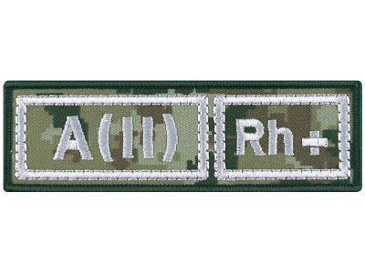 Полоска группа крови ПС AB(IV) Rh+ на цифре тактика.